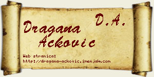 Dragana Acković vizit kartica